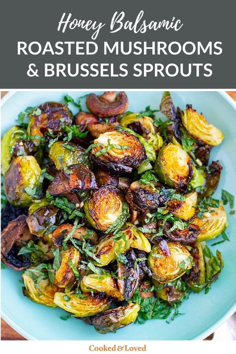 Roasted Brussel Sprouts And Mushrooms, Brussels Sprouts Mushrooms, Brussels Sprout And Mushroom, Brussel Sprouts Mushrooms Recipes, Vegan Thanksgiving Brussel Sprouts, Mushrooms Brussel Sprouts, Brussels Sprouts Recipe Thanksgiving, Brussel Sprout Recipes With Mushrooms, Mushroom Brussel Sprouts Recipe