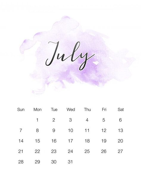 Floral Design Wallpaper, Watercolor Calendar, July Calendar, Calendar 2018, Diy Calendar, Printable Calendar Template, Calendar Wallpaper, Desktop Calendar, 2019 Calendar