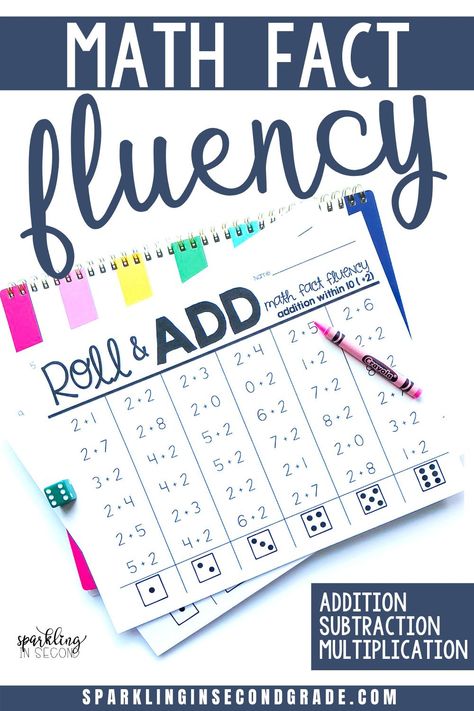 Math fact fluency practice for first, second, or third grade. Addition Fluency Second Grade, Fact Fluency Multiplication, Math Fluency First Grade, Fact Fluency Second Grade, Fact Fluency First Grade, Activities For Addition, Money Math Centers, Fact Fluency Activities, Math Inspiration