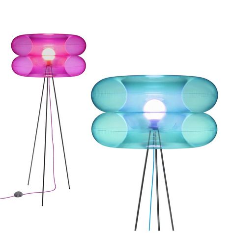 Big colors is a series of lamps with a large flexible pvc shade filled with air.‎ inspired by pop art and the colors of summer, really lightweight and joyful lamps with a unique expression.‎                • big pink's intense color brings to mind a peony flowers, adding a pinch of young energy.‎       • big sky was designed as a memento of turquoise skies from the southern seas.‎  • big lime is a juicy, well-balanced mix of yellow and green.‎                         the big colors lamps can be Pop Art Lamp, Fun Floor Lamp, Colorful Floor Lamp, Funky Floor Lamps, Funky Lamp, Color Floor Lamp, Huge Lamp, Pvc Lamp, Funky Lamps