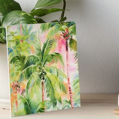 Professionally printed on firm, textured mat boards perfect for desks and shelves. Supplied with 3M velcro dots to easily affix to walls. Available in standard sizes. palm trees, palm tree, tropical, tropical wall art, vacation, summer, tropical escape, lilly pulitzer colors, pink, green, fun, summer wall art, college dorm room, college dorm, palm tree print, wall art Palm Trees Art, Palm Tree Artwork, Wall Art College, Tropical Artwork, Small Palm Trees, Beach House Wall Decor, Tropical Art Print, Beach Art Painting, Tropical Palm Trees