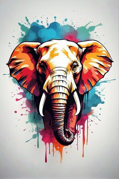 Photo vector elephant paint water color | Premium Photo #Freepik #photo Elephant Art Painting, Colorful Elephant Painting, Intermediate Drawing, Elephant Sketch, Elephant Artwork, Elephant Wallpaper, Elephant Images, Elephant Colour, Elephant Face