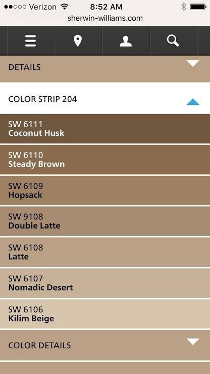 Sherwin Williams Latte, Paint For Living Room, Shades Of Brown Paint, Beige Wall Colors, Living Room Lighting Design, Brown Paint Colors, House Paint Color Combination, Brown House, Paint Color Schemes