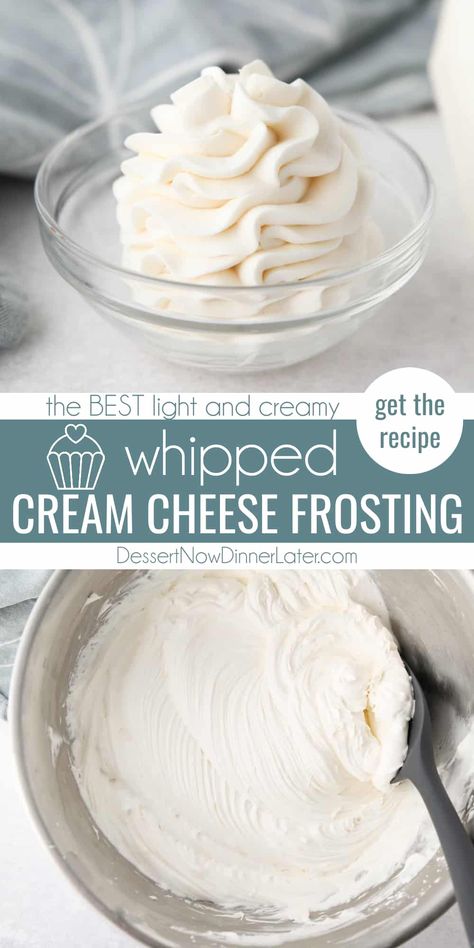 Cream Cheese Frosting Easy, Whipped Icing, Whipped Cream Cheese Frosting, Frosting Recipes Easy, Recipes With Whipping Cream, Whipped Frosting, Making Whipped Cream, Cream Cheese Buttercream, Cake Frosting Recipe