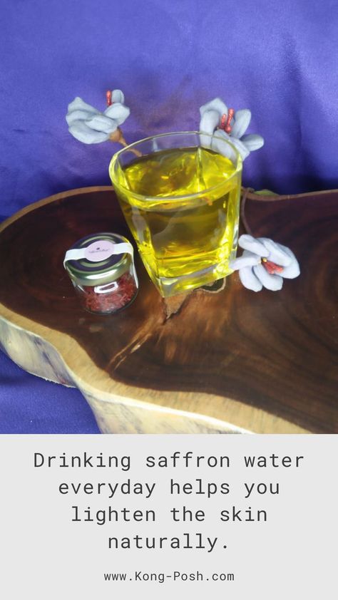 Drinking saffron water everyday helps you lighten the skin naturally Saffron Water, The Skin, Decorative Tray, Tray, Drinks, Skin, Water, Nature