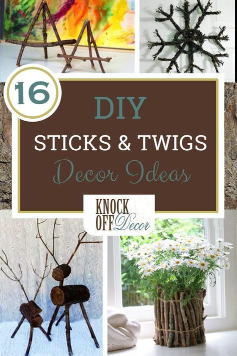 Bring the wintry and outdoor, woodsy feel indoors with these creative DIY ideas using sticks and twigs. Make sculptures, wall art and even functional decor items with these crafty projects! Twig Decor, Twigs Decor, Crafting Decor, Decorating With Sticks, Twig Crafts, Branches Diy, Twig Art, Stick Art, Holiday Table Decorations