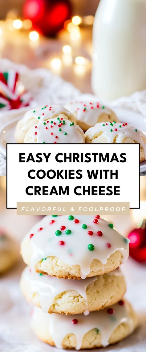 Image for Easy Christmas Cookies with Cream Cheese Christmas Cream Cheese Cookies, Easy Cream Cheese Cookies, Cinnamon Cream Cheese Cookies, Cream Cheese Cookies Recipes, Cream Cheese Christmas Cookies, Cream Cheese Spritz Cookies, Cream Cheese Cookie, Cream Cheese Cookie Recipe, Easy Christmas Cookies