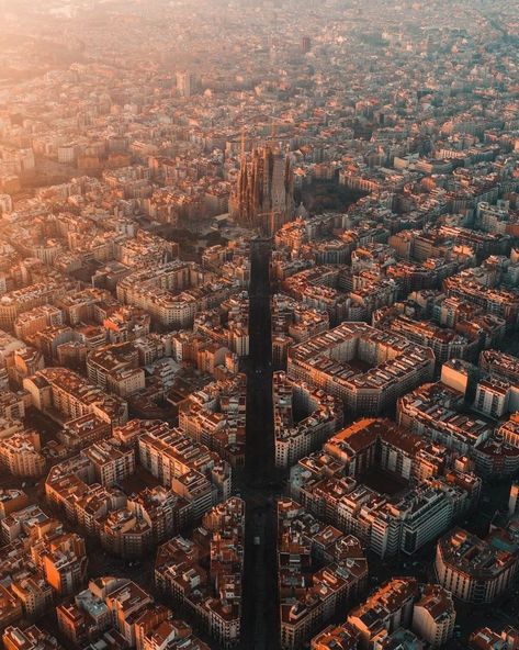 Barcelona Print | Barcelona Aerial Wall Art, City Sunrise Poster, Urban Wall Art from Barcelona, Spain Barcelona Aesthetic, Barcelona Print, Barcelona Architecture, Urban Wall Art, Sunrise Art, Sunrise Photos, Barcelona City, Cities In Europe, Ocean Print