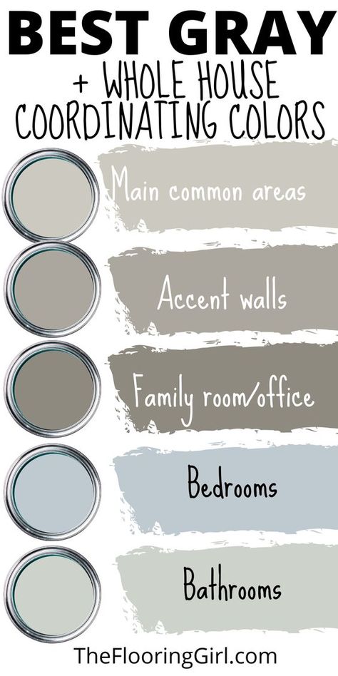 Bilik Kecil, Sherwin Williams Repose Gray, Perete Accent, Best Gray Paint, Best Gray Paint Color, Repose Gray Sherwin Williams, Koti Diy, Hiasan Bilik Tidur, Repose Gray