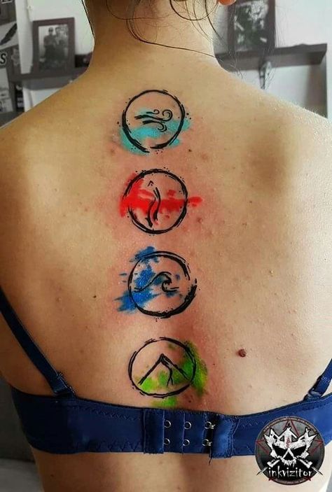 4 elements- Water (peace), Fire (Bravery), Air (Flexibility), Earth (Grounded) Air Wind Fire Water Tattoo, Earth Air Fire Water Spirit Tattoo, Air Symbolism, Earth Water Fire Air Tattoo, Earth Air Fire Water Tattoo, 4 Elements Drawing, Earth Element Tattoo, Les 4 Elements, Elements Tattoo Design