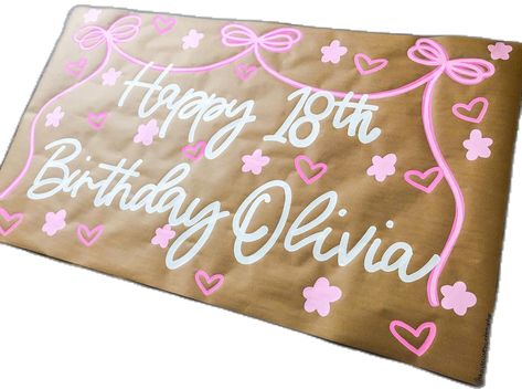 In love with the pinks and bows on this sweet banner!💗✨🌸 Pink Bow Decor, Pink 21st Birthday Ideas, Birthday Banner Ideas, Bow Banner, Homemade Banners, Gold Birthday Banner, Bestie Things, Girly Birthday Party, Girly Birthday