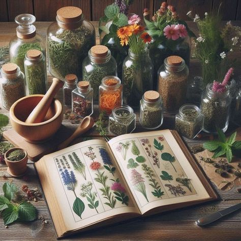 Green Witch Interior Design, Herb Aesthetic, Herbology Aesthetic, Herbs Aesthetic, Herbalist Aesthetic, Herbalist Shop, Herbal Witch, Apothecary Decor, Herb Shop