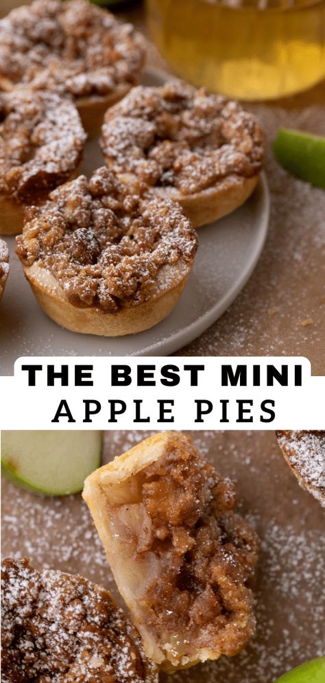 Easy Mini Apple Pies, Mini Apple Pie Recipe, Classic Apple Pie, Mini Apple Pies, Thanksgiving Dinner Table, Apple Pies, Mini Pies, Streusel Topping, Mini Apple