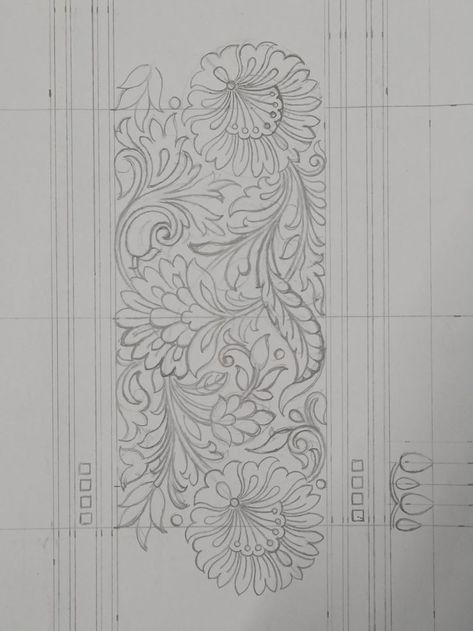 Saree Boarder Designs Sketch, Saree Border Painting, Saree Butta Design Sketch, Border Khaka Designs, Saree Border Drawing, Hand Embroidery Saree Border Designs, Saree Border Designs Embroidery, Saree Border Designs Drawing, Saree Border Embroidery Design