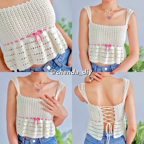 Free tutorial on my YT channel Chenda DIY Chenda Diy Crochet, Chenda Diy, Abstract Crochet, Borderline Design, Crochet Jackets, Crochet Lace Top, Crochet Dresses, Yt Channel, Tutorial Crochet