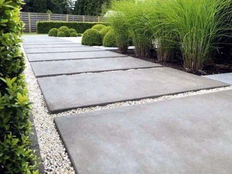 Ideas Concrete Walkway Front Yard Walkway, Moderne Have, Arsitektur Art Deco, Walkway Landscaping, Outdoor Walkway, Pathway Landscaping, Concrete Walkway, Paver Walkway, Outdoor Path