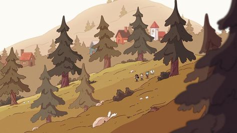 Hilda background appreciation!⁣⁣Chapter 4: The Sparrow Scouts⁣⁣#HildaTheSeries Hilda Background, New Background, Bg Design, Forest Background, Cartoon Background, Landscape Illustration, Animation Background, New Backgrounds, Environment Concept Art