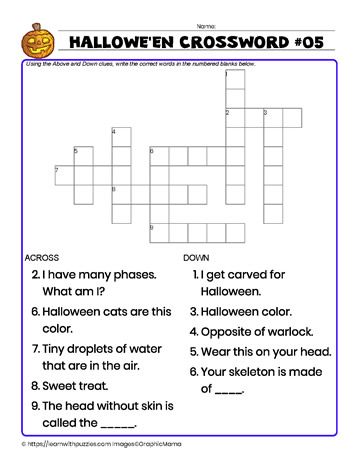 Halloween Crossword Halloween Crossword, Halloween Crossword Puzzles, Thanksgiving Puzzle, Thanksgiving Word Search, Word Search Puzzles Printables, Halloween Puzzles, Halloween Resources, Thanksgiving Words, Halloween Worksheets