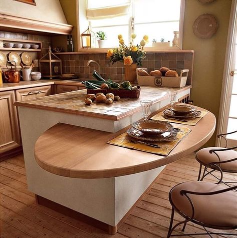 Clever Kitchen Ideas, Space Saving Kitchen, Kitchen Island Design, Kitchen Room Design, Kitchen Inspiration Design, Kitchen Furniture Design, Trendy Kitchen, Counter Tops, Kitchen Remodel Idea