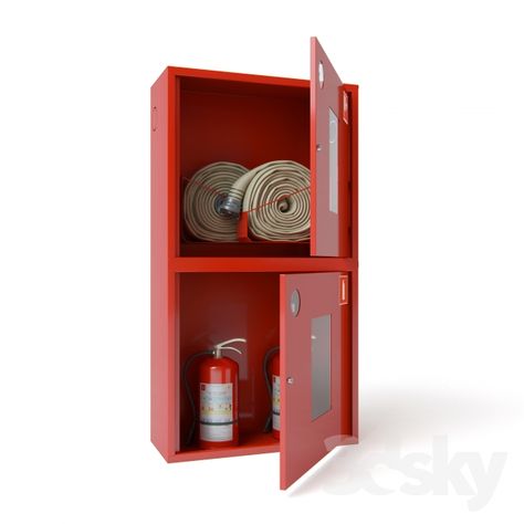 Fire cabinet (2 sleeves, 2 fire extinguishers) Fire Extinguisher Box, Fire Hose Cabinet, Diy Cabinet, Fire Hose, Fire Extinguishers, Metal Cabinet, 3ds Max Models, Fire Protection, Diy Cabinets