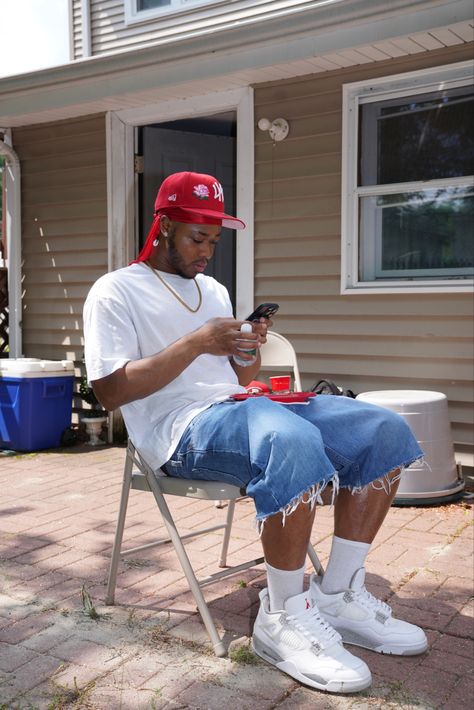 #y2kfashion #red #durag #y2k #bbq #cookout #y2kaesthetic #y2kstyle #2000sfashion #2000s #fashion #style #jorts #retro #outfits #outfitideas #outfitstyle #summerstyle #summeroutfit Jorts Y2k Fit, 2000s Fashion Jorts, Y2k Black Mens Fashion, Y2k Men’s Outfits, 2000s Jorts Outfit, Jhorts Men Outfit Y2k, Summer 2000 Outfits Men, Jorts Mens Outfits Y2k, Men’s Clothing 2000