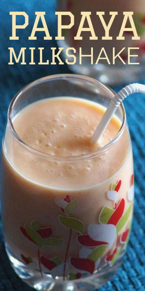 Milkshake Recipe Without Ice Cream, Papaya Shake, Recipes Milkshake, Papaya Milkshake, Milkshake Recipe Easy, Papaya Recipes, Fun Holiday Food, Yummy Summer Drinks, Drinks Summer