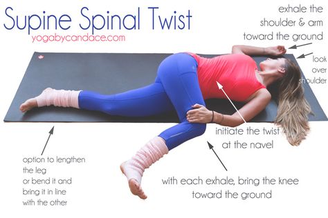 Supine Twist, Twist Yoga, Sup Yoga, Tai Chi Chuan, Yoga Posen, Learn Yoga, Leg Warmer, Yoga Exercises, Easy Yoga