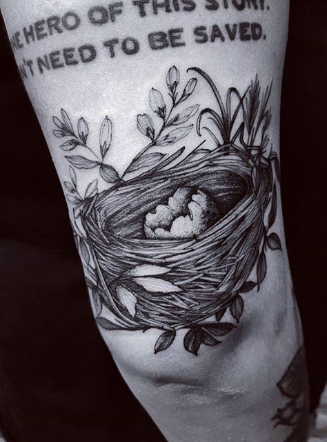 Nest Tattoo, Feather Tat, Neat Tattoos, Sick Tattoos, Carolina Wren, Linework Tattoo, Favorite Tattoos, Forearm Sleeve, Tattoo Magazine