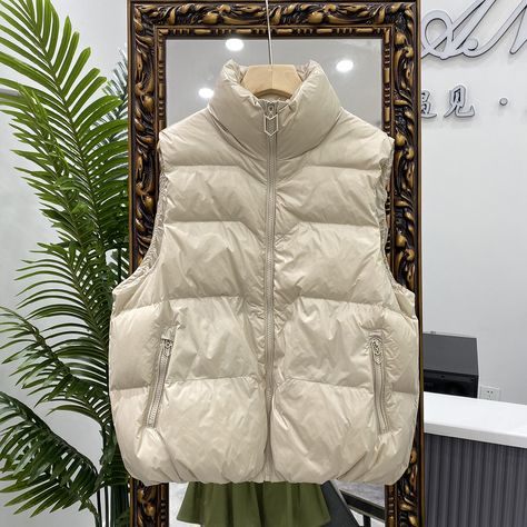 Multicolor Woman Cotton Down Puffer Gilet Vest Body Warmer Waistcoat Padded Outwear Jacket Puffer Gilet, Outwear Jackets, Body Warmer, Comfortable Fashion, Puffer, High Quality