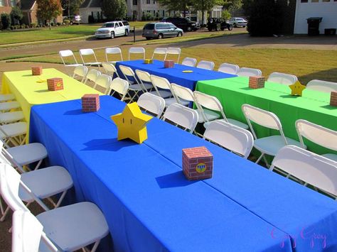 Birthday Party Ideas | Photo 37 of 38 | Catch My Party Yoshi Party, Super Smash Bros Party, Super Mario Bros Party Ideas, Mario Party Games, Deco Gamer, Super Mario Brothers Birthday, Mario Brothers Birthday Party, Mario Kart Party, Super Mario Bros Birthday Party