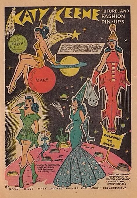 Dolly Illustration, Katie Keene, Katy Keene, Vintage Paper Dolls, Photo Wall Collage, Archie Comics, Retro Futurism, Vintage Comics, Space Age