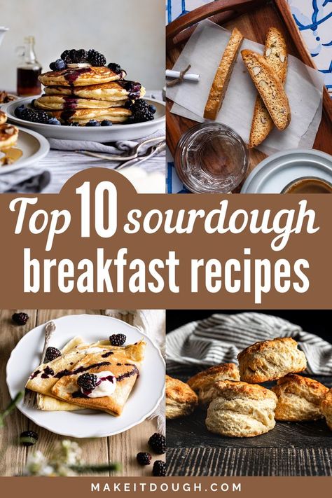 Experience the delight of homemade breakfasts with our Top 10 Sourdough Breakfast Recipes. Discover creative ideas like sourdough discard biscuits, fluffy pancakes, and more. Elevate your breakfast game at makeitdough.com. Discard Breakfast Recipes, Sourdough Discard Breakfast, Sourdough Breakfast Recipes, Sourdough Breakfast, Homemade Blueberry Syrup, Easy Biscuit Recipe, Homestead Kitchen, Banana Bread Recipe Moist, Bakery Style Muffins