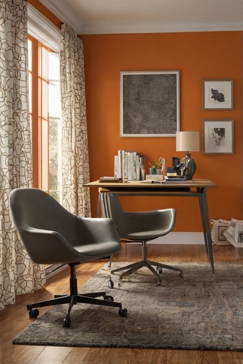 Unveil the serenity of "Organic Orange (SW 6875)" – 2024's top wall paint for a radiant, warm aesthetic. Elevate your space with natural earthy tones daily! #Ad #homedecor #homedesign #trendgirlApartment #Painthome #interiorarchitecture Wall Colors Green Room Colors
Bright Room office Colors
Apartment Renovation
Home office Remodeling
Modern Paint Colors
2024 Orange Wall Office, Top Grey Paint Colors, Orange Painted Walls, Popular Living Room Colors, Paint Colors 2024, Green Room Colors, Orange Accent Walls, Best Wall Paint, Orange Paint Colors