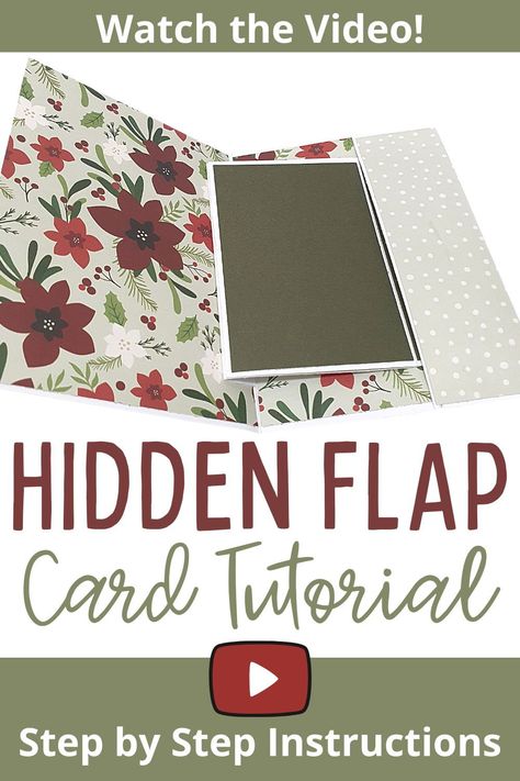 Make a fun pop up hidden flap card everyone would love to get this Christmas. Follow the video to see how to make it! Hidden Flap Card Tutorial, Pop Up Window Card, Pop Out Card Tutorial, Interactive Cards Tutorial How To Make, Card Making Tutorials Videos, Fun Fold Christmas Cards Tutorials, Christmas Cards Tutorials, Fun Fold Cards Templates, Pop Up Cards Diy Easy