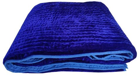 Royal Blue Bedding, Royal Blue Blanket, Pick Stitch Quilt, Navy Blue Bedding, Pom Pom Throw Blanket, Blue Bedspread, Teal Quilt, Velvet Comforter, Pom Pom Throw