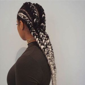 40 Hip and Beautiful Ghana Braids Styles | Banana Braids - Part 17 Big Braid Styles, Bob Box Braids Styles, Faux Mohawk, Ghana Braid Styles, Ghana Braids Hairstyles, Big Braids, Ghana Braids, Cool Braid Hairstyles, Box Braids Styling