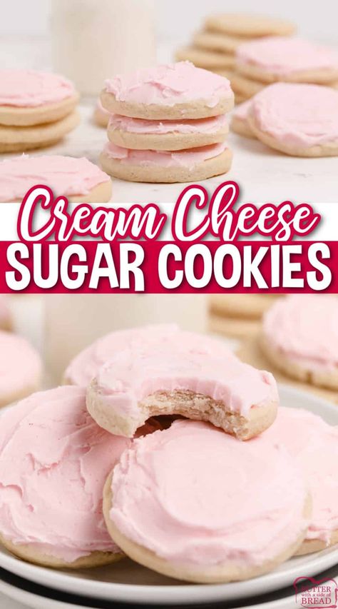 Sugar Cookie Recipe With Cream Cheese, Sugar Cookies With Cream Cheese, The Best Sugar Cookie Recipe, Best Sugar Cookie, Easy Buttercream Frosting, Cream Cheese Sugar Cookies, Sugar Cookie Recipe Easy, Basic Cookies, Best Sugar Cookie Recipe