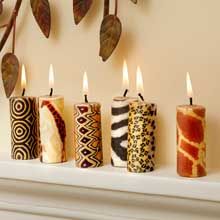 African Mini Candles Mountain Kingdom, Elephant Candle, Candle Sets, African Inspired Decor, Dinner Candle, African Home Decor, Candle Maker, African Decor, Mini Candles