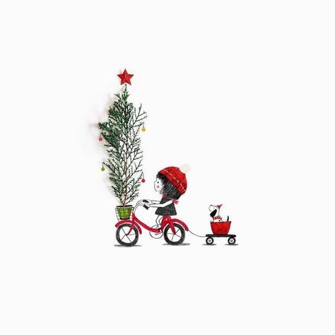 Christmas Dp, Farmer Painting, Bike Illustration, Xmas Wallpaper, Banksy Art, Christmas Card Crafts, 수채화 그림, Merry Christmas To All