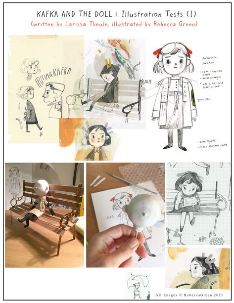 Character Design Picture Book, Picture Book Layout, Yamila Diaz, Picture Book Illustration, Doll Illustration, Book Illustration Layout, Rebecca Green, Green Illustration, Illustration Process