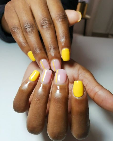 Yellow nails Fall Yellow Nails Design, Yellow Dipped Nails, Yellow Fall Nails Design, Short Yellow Nails Design, Yellow Dip Powder Nails, Natural Nail Inspo Short, Yellow Dip Nails, Yellow Nails Short, Butter Nails