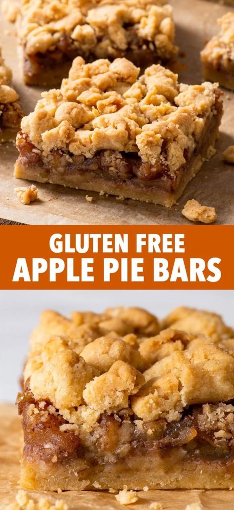 Apple Recipes Gluten Free, Gluten Free Apple Pie, Glutenfri Baking, Gluten Free Bars, Gluten Free Apple, Apple Pie Bars, Easy Gluten Free Desserts, Cookies Gluten Free, Recipes Gluten Free