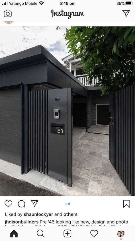 Home Decor Ideas Gates-Home Decor Ideas-Home Decor Ideas Living room Vertical Door Design, Carport With Gate Fence, Front Gates Modern, Carport With Door, Carport With Fence, Outside Gates Entrance, Gate Vertical Design, Modern Carport In Front Of House, Vertical Gate Design Modern