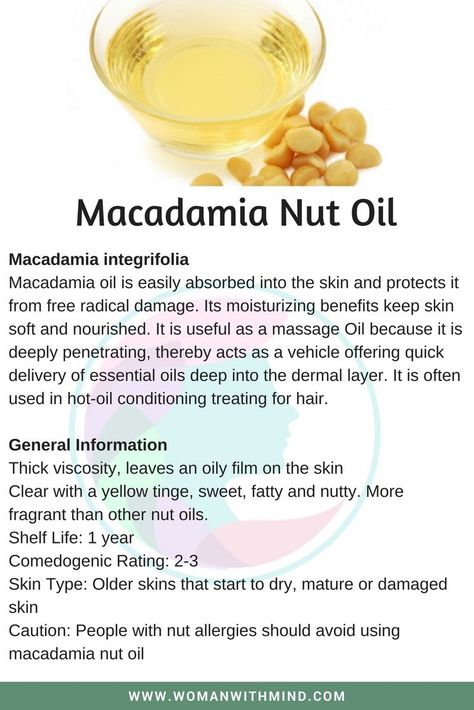 Macadamia Oil General Information and Beauty DIY #diy #diybeauty #essentialoils Macadamia Oil Benefits, Natural Oils For Skin, Essential Oils Collection, Essential Oil Carrier Oils, Macadamia Nut Oil, Coconut Oil Uses, Essential Oil Benefits, Macadamia Nut, Healing Oils