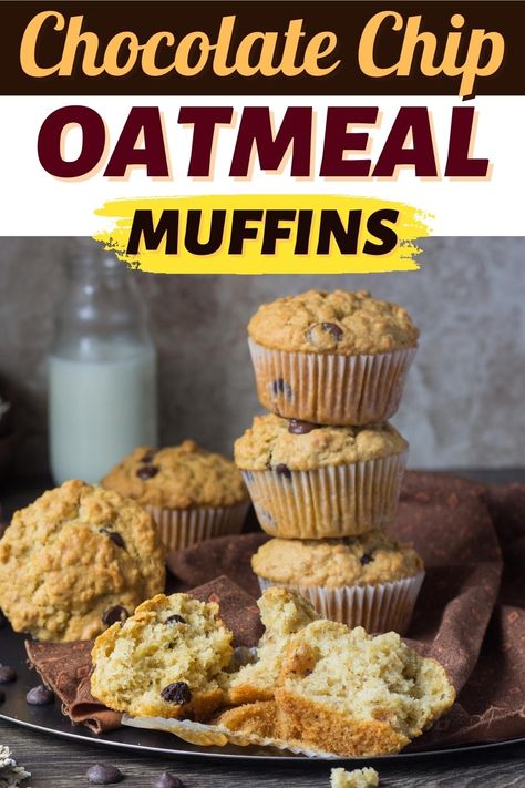 These chocolate chip oatmeal muffins are wonderfully moist and perfectly sweet. They’re the ultimate breakfast on the go and are so easy to make. Chocolate Chip Oatmeal Muffins, Muffins Easy Recipe, Oatmeal Chocolate Chip Muffins, Raisin Muffins, Chocolate Covered Raisins, Muffins Easy, Orange Muffins, Easy Oatmeal, Ultimate Breakfast