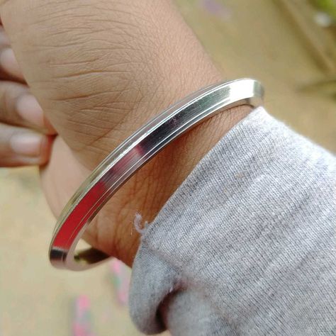 Sterling silver strand kada for man Silver Bangle Bracelets For Men, Kada Mens Silver, Silver Kadiyam For Men, Silver Bangles For Men, Silver Kada For Men Punjabi, Boys Bracelets Silver, Kada Designs Silver For Men, Chandi Kada For Men, Kada For Men