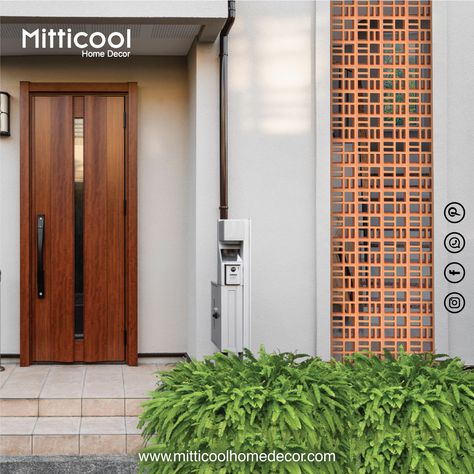 #MitticoolHomeDecor #Decor #terracottajaali #residence #architecture #terracotta #green #facade #facadedesign #detail #tropicalmodernism #tropicalarchitecture #bungalow #architectinranchi #architect #concretedesign #breezeblocks #jabalpur #bungalowdesign #clayjali #terracottajaliblocks #jalifacade #jali #architectinmp #residential #AtmanirbharBharat #Vocal4Local #makeinindia Terracotta Jali, Kitchen Cupboard Designs, Terracotta Clay, Main Door Design, Kitchen Cupboard, Main Door, Architect House, House Elevation, I Cool