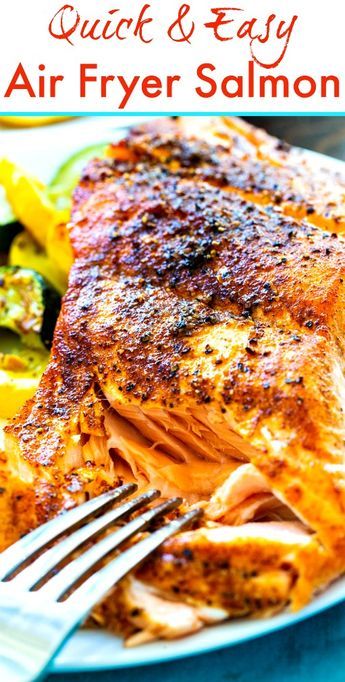 Easy Air Fryer Salmon, Fried Salmon Recipes, Salmon In Air Fryer, Air Fryer Fish Recipes, Air Fryer Salmon, Air Fryer Fish, Air Fryer Oven Recipes, Easy Salmon Recipes, Air Fry Recipes