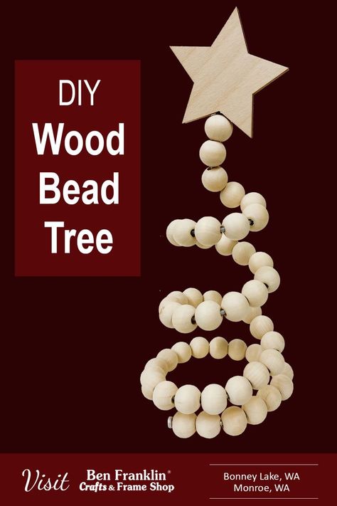 Diy Wood Bead Projects, Wood Bead Christmas Crafts, Wooden Bead Christmas Tree, Wood Beaded Christmas Tree, Wooden Beads Christmas Tree, Beaded Christmas Tree Tutorial, Wood Bead Christmas Tree, Beaded Christmas Tree Ornament, Beaded Tree