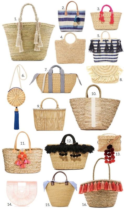 Olivia Palermo just wore the biggest bag for summer— the straw bag. Do you own one yet? Monika Hibbs, Best Beach Bag, Sacs Tote Bags, Sac Diy, Wicker Bags, Rattan Bag, Bags And Purses, Boho Bags, Straw Bags